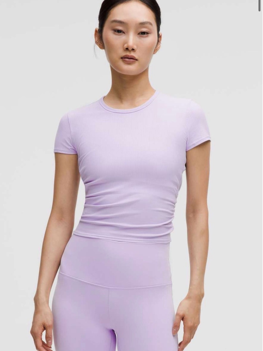 Lululemon All It Takes Back-Twist Ribbed Short-Sleeve Shirt In Lavender Frost 6 - Picture 2 of 9